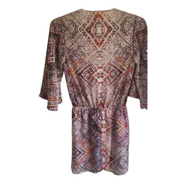 Eight Sixty Womens Bell Sleeve Cream Multicolor Lined Dress Multi Pattern Size M - Picture 2 of 12